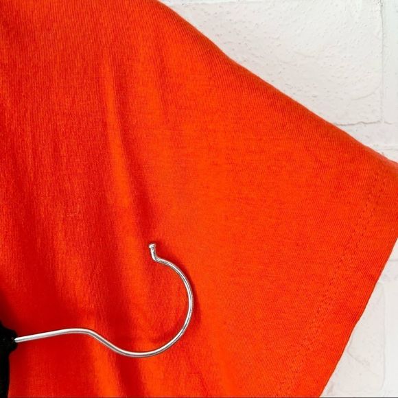 Zara Red Ruched Tie Side Dolman Sleeve T Shirt L - Picture 9 of 9